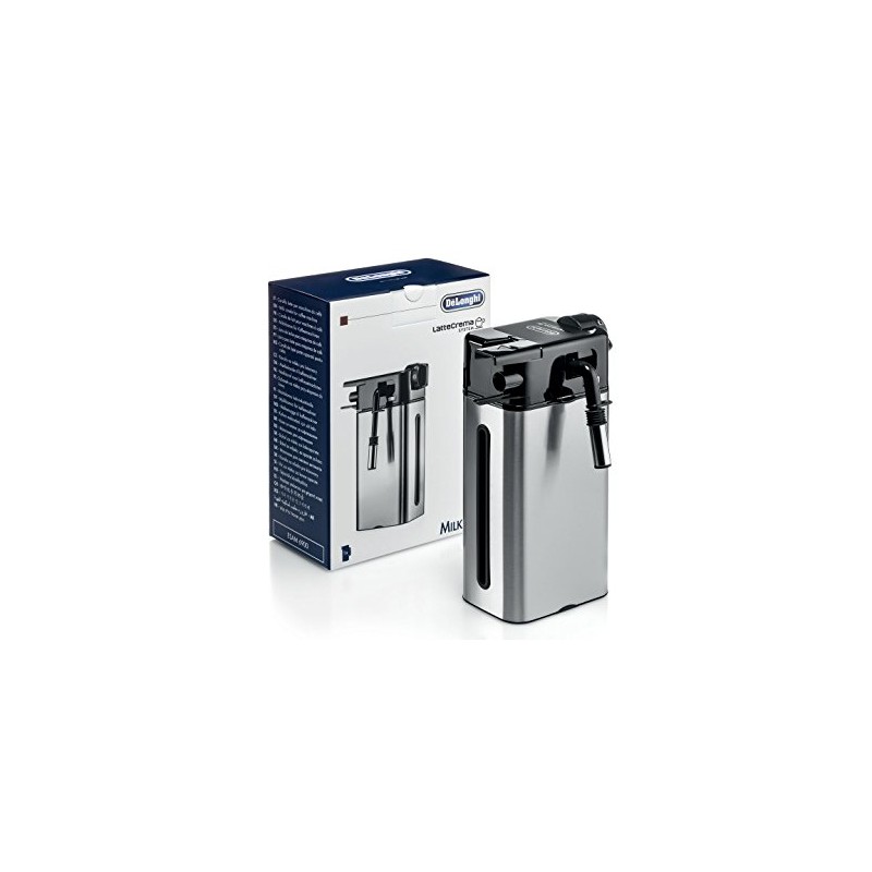 DeLonghi Milk Jug 0.64 liters, Silver, Black with Lid and