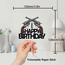 Decoración para tartas de feliz cumpleaños con purpurina negra para decoración de fiestas de cumpleaños para hombres y niños