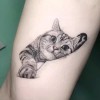 고양이 문신스티커 지워지는타투 헤나 캣스티커 일상 스탬프 나비 임시 Cat