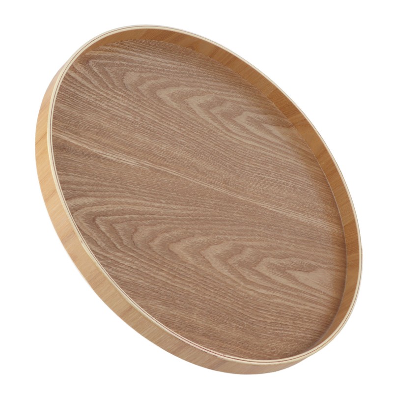 Round Shape Solid Wood Tea Coffee Snack Food Meals Serving