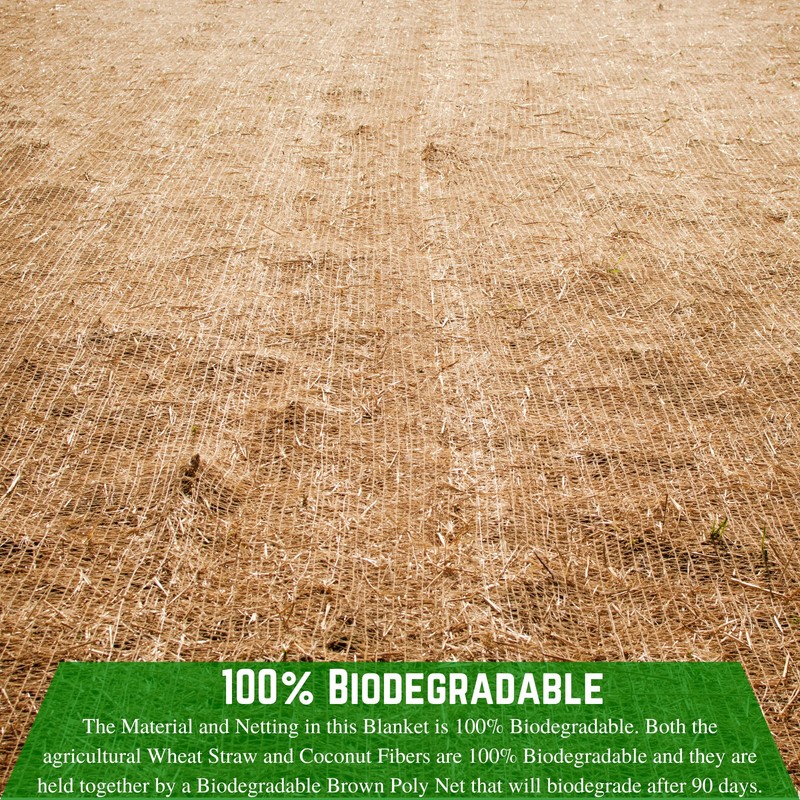 Farm Plastic Supply 100% Biodegradable Erosion Control Blanket - Straw/Coconut