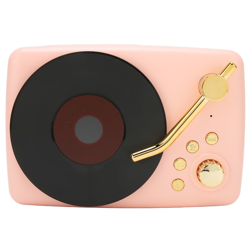 Bluetooth Speaker Stereo USB Charging Retro Turntable Design Portable Mini
