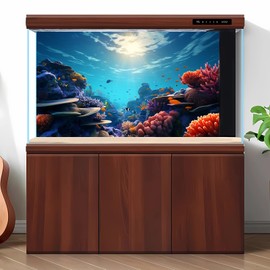 Under The Sea Aquarium Background Coral Reef Fish Tank Background Deep Ocean Tropical Fish Sunray Terrarium Aquarium Background Underwater World Aquarium Backdrop for Fish Tank Backdrop 24x12in