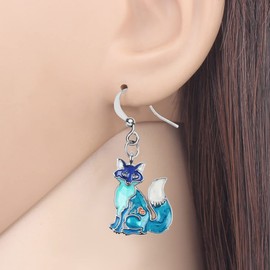 DALANE Enamel Alloy Novelty Fox Earrings Hanging Dangle Fox Gifts Fashion Animals Jewellery for Women Girls Decoration, Zinc, No Gemstone