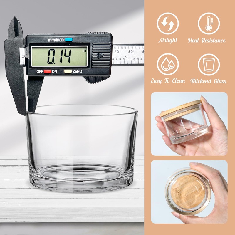 SUPMIND 30 Pack 4oz Clear Candle Jars, Small Wide Mouth