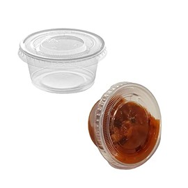 DHG PROFESSIONAL Plastic Disposable Portion Cups with Lids, Clear, 2oz Souffle Cups, Jello Cups (250)