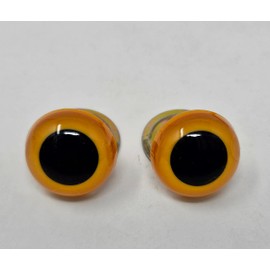 Pair of Zim's 18mm Yellow Owl Eyes Plastic Safety Eyes for Craft Amigurumi Dolls or Puppets (Pack of 8)