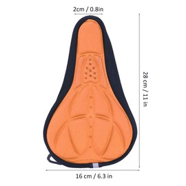 Bike Seat Cover Cycling Anti- Slip Waterproof Soft Comfortable Pad Ergonomic Design Breathable Bike Cushion 4 Colors(Orange)