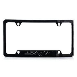 Dodge SRT Black Solid Metal License Plate Frame Tag Holder
