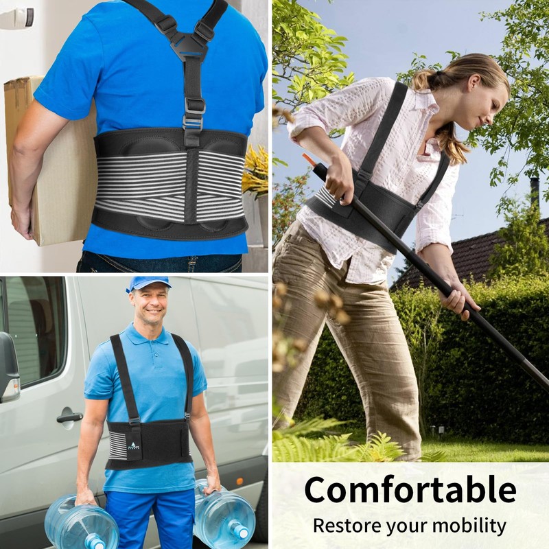 AllyFlex Sports® Back Brace For Lifting Work Y-shape Suspenders Safety