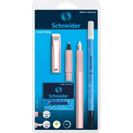 Schneider Schneider 74869 Ceod Shiny Schreibset mit Füller, Tintenroller, Tintenkiller (Rechts- und Linkshänder, M-Feder, inkl. Tintenpatronen königsblau) powder pink