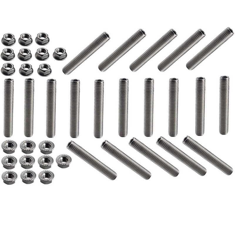 Dewhel 20 pcs stainless exhaust manifold stud kit manifolds Super