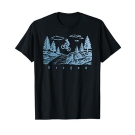 Oregon Mountain Biking Vintage MTB Souvenir Art Gift T-Shirt