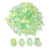 DanLingJewelry 90Pcs Random Light Green Acrylic Large Letter Beads UV