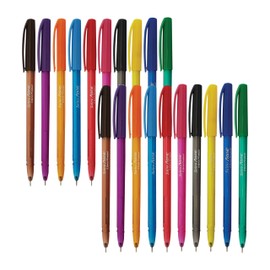 SAINO Aone Ballpoint Pens, BLUE, 0.6mm Fine Point, Pack of 20, Smooth Ball Pen, Triangular Grip, Perfect for School Office Home Business Everyday Pens