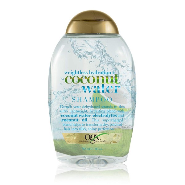 OGX Weightless Hydration + Coconut Water Shampoo, 13 Ounce Bottle,