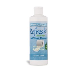 Refresh Liquid Wipe Free: Toilet Paper Foam Dispenser Refill for Sensitive Skin. Eco-Friendly Flushable Wet Wipe Alternative with Witch Hazel and Aloe. 8 oz Refill.…