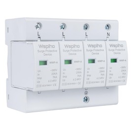 WSPIHO 4 Pin 385 V Surge Protector, Surge Arrester Type 1 + Type 2.20-40 KA Surge Protection Device for Lightning Protection