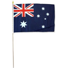 AES 12x18 12"x18" Australia Country Stick Flag 30" Wooden Staff