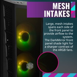 Cooler Master MasterBox MB320L ARGB Micro-ATX with Dual ARGB Fans, DarkMirror Front Panel, Mesh Front Intake Vents, Tempered Glass Side Panel & ARGB Lighting System