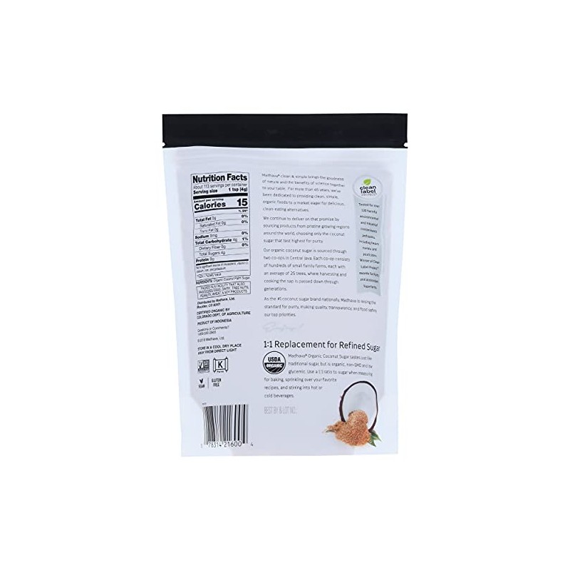 Madhava Organic Coconut Sugar - 1 lb