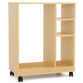 VISWIN Art Cart Organizer, Solid Beechwood Art Supply Storage Organizer with Caster Wheels, 3-Tier Multifunctional Rolling Utility Storage Cart for Studio, Classroom, Artists - Natural