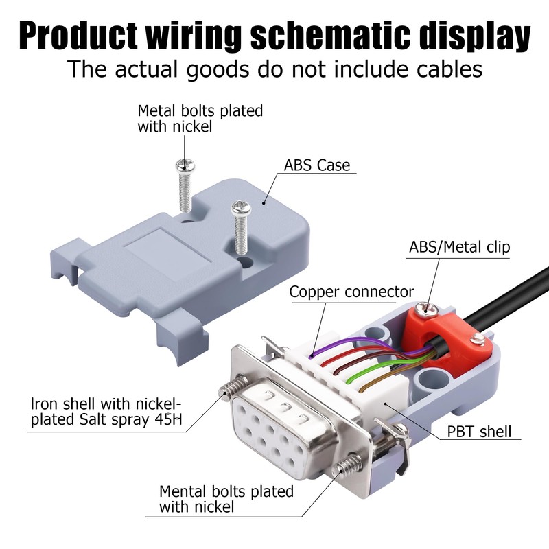 YAODHAOD DB9 Breakout Solderless Connector, Female 9PIN RS232 Serial Adapter
