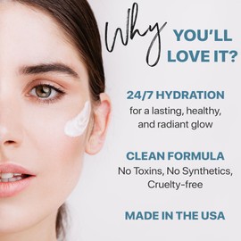 Hyaluronic Acid Moisturizer for Face - USA Made with Organic & Natural Ingredients - Sensitive Skin Moisturizer for Face, Anti Aging Wrinkle Face Cream Women, Mens Natural Face Moisturizers