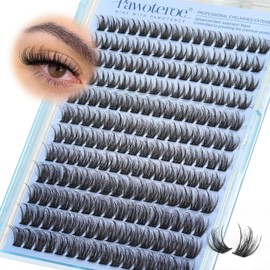 Natural Lash Clusters 12-16mm Wispy Eyelash Clusters 192pcs Cluster Eyelash Extensions Wispy Cluster Lashes Individual False Eyelashes for DIY Lash Extension at Home