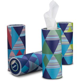 Reeflex Car Tissues 50 Sheets per Canister, Soft, Gentle, and Durable in a Stylish, Convenient Shape to Fit Any Car Cup Holder - 4 Canisters, 200 Sheets Total - Package Design May Vary
