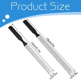 COMNICO 2pcs Toe Nail Files for Thick Nails, Professional 4 Sides Nail File Stainless Steel Nail Dresser Manicure Pedicure Tool for Men Seniors Dogs