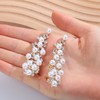 Adramata Pearl Clip Earrings for Women Long Dangle Pearl Clip