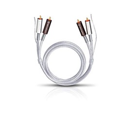OEHLBACH Silver Express Plus 50 - Premium Stereo Phono RCA Cable Set for Turntable & Amplifier - SPOFC & Double Shielding - 0.50 m - Silver