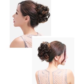 GFun Bun Wig, Clip, Large Kimono, Wedding, Cosplay, Shichi-Go-San Coming of Age Ceremony, Chinese Partial Wig, Natural Black