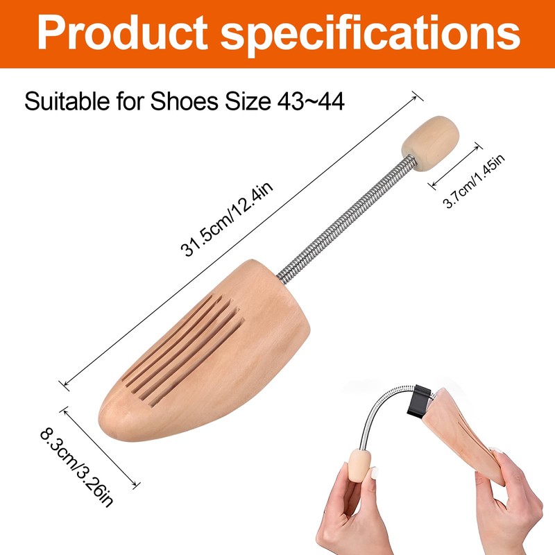 Jortmrd 1 Pair Wooden Shoe Trees Spiral Spring Shoe Trees