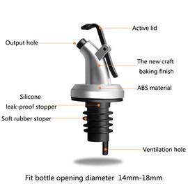 Woonsoon 8 Pcs Leak-proof Capwine Cap Olive Oil Dispenser Bottle Designed for Oil,Olive Oil Pour Spout Vinegar, Sauce,Wine or Salad Dressing Bottle Dispenser