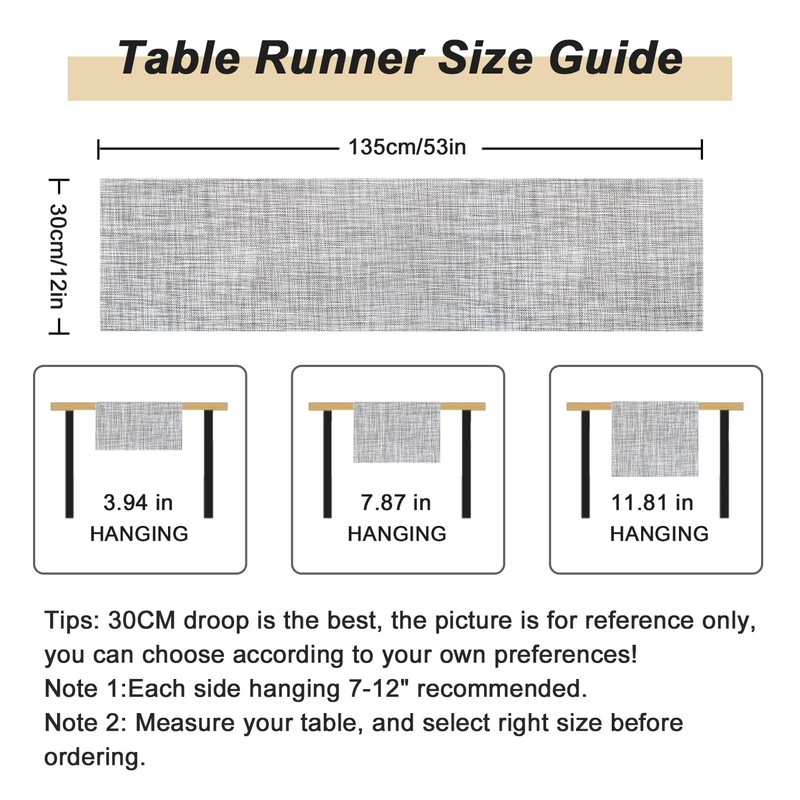 LRartdeco Modern Table Runner Grey White Table Runner Washable Heat-Insulated