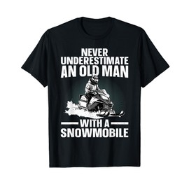 Snowmobile Art For Men Grandpa Snowmobiling Snowmobile Lover T-Shirt