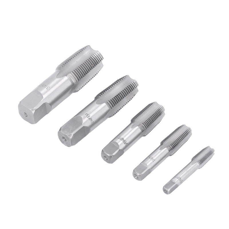 5 Piece NPT Pipe Tap Set, Carbon Steel Threaded Plumbing