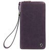 Ladies Large Long Leather Wallet RFID Protection, purple, Vintage
