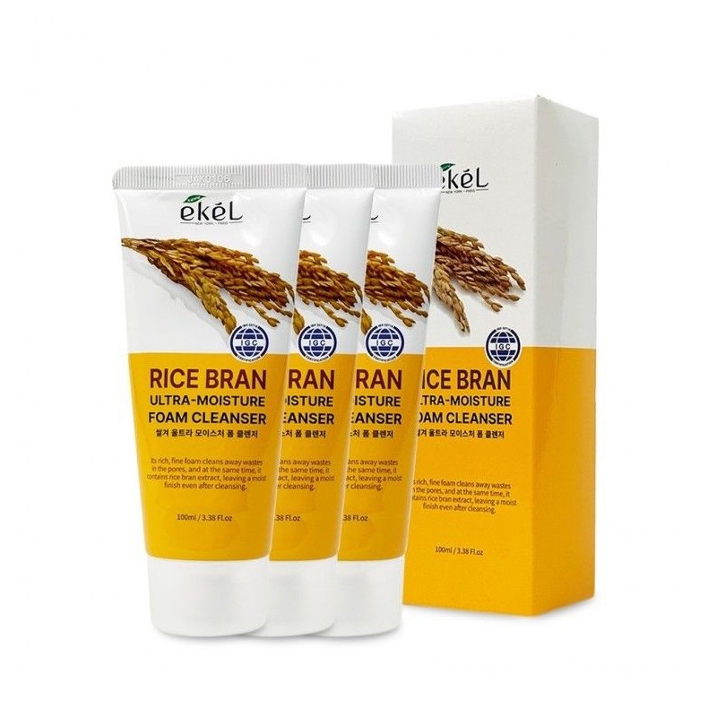 Ikel 이켈 쌀겨 울트라 모이스처 폼 클렌저 100ml-3개 폼클렌징 클렌징폼
