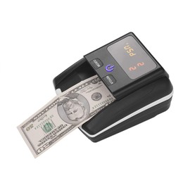 BISOFICE Portable Small Banknote Bill Detector Denomination Value Counter UV/MG/IR Detection with Battery Counterfeit Fake Money Currency Cash Checker Tester Machine for USD Euro