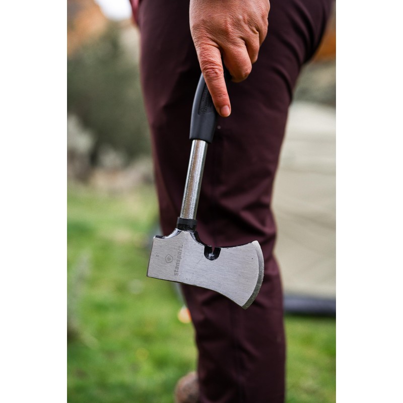 Stansport Rubber Handle Camp Axe/Hammer, Black, Silver, 13.25"" l x