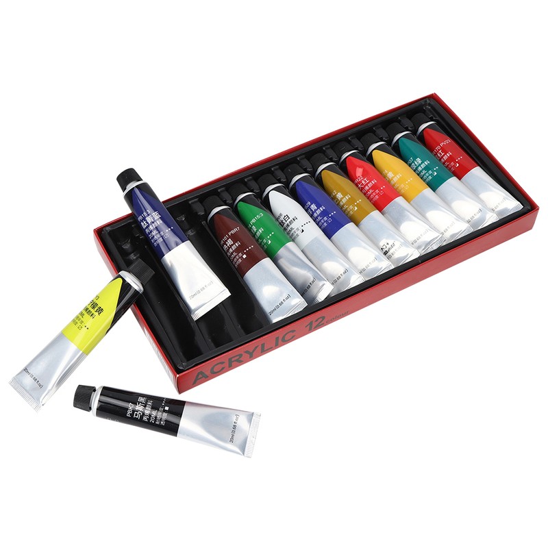 12 Color Acrylic Paint Set Hand Painted Wall Painting Pigment