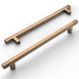 Amerdeco 6 Pack Champagne Bronze Cabinet Pulls 7.5 Inch(192mm) Hole Center Cabinet Hardware Kitchen Cabinet Handles for Bathroom Drawer Pulls Dresser Pulls ZH046