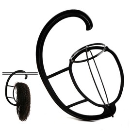 Bella Hair 2 Pack Multifunctional Wig Hanger, Portable Wig Stand Holder for Wigs and Hats, Collapsible Wig Dryer Tool (Black)