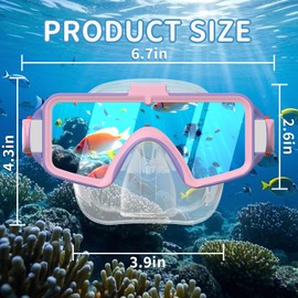 Norabidea Kids Goggles for 6-14, Adjustable Anti-Fog Swim Goggles with Nose Cover, 180° Clear View Fit for All Youth Girls Boys Swimming Snorkeling Diving