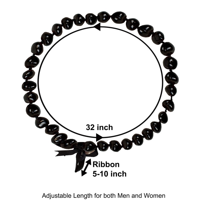 Aeiniwer Hawaiian Kukui Nut Lei Beads Necklaces with Hand Painted