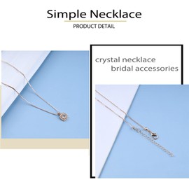 TseenYi Cubic Zirconia Pendant Necklace Minimalist Rhinestone Pendant Necklace Sparkly Cz Necklace Chain Jewelry for Women and Girls(Gold)