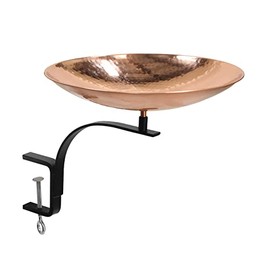 Achla Designs 201-2003 Rail Mount Bracket Birdbath, Polished Copper Plated